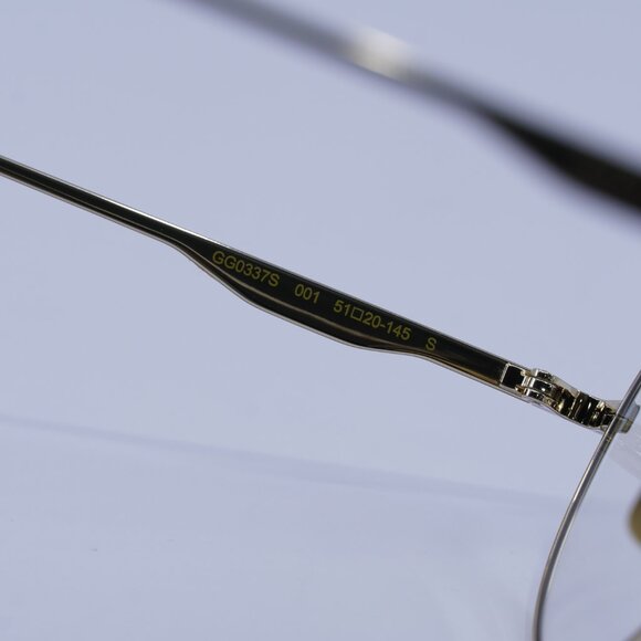 Gucci GG0337S 001 Sunglasses Gold Round Frame - Picture 6 of 10